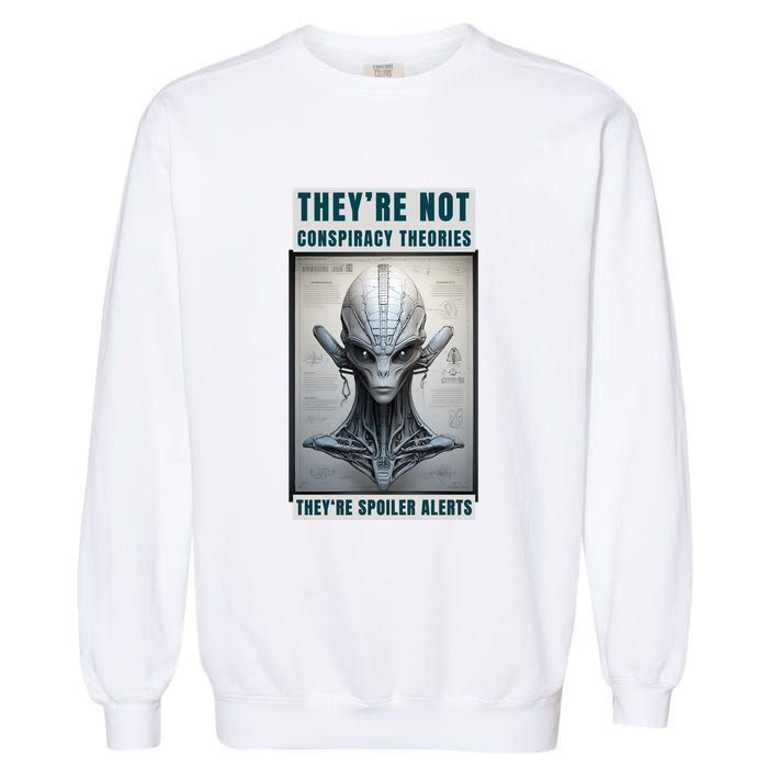 Alien Ufo Conspiracy Theory Disclosure Garment-Dyed Sweatshirt