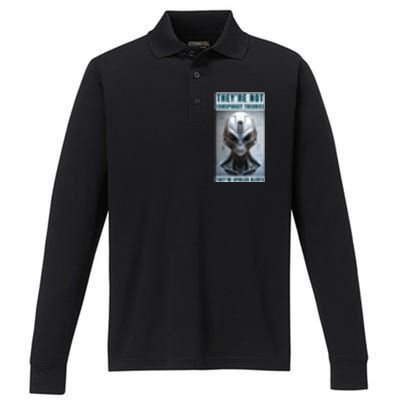 Alien Ufo Conspiracy Theory Disclosure Performance Long Sleeve Polo