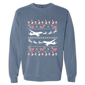 Airplane Ugly Christmas Gift Garment-Dyed Sweatshirt