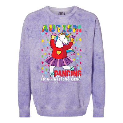 Autism Unicorn Cute Gift Colorblast Crewneck Sweatshirt