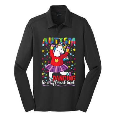 Autism Unicorn Cute Gift Silk Touch Performance Long Sleeve Polo