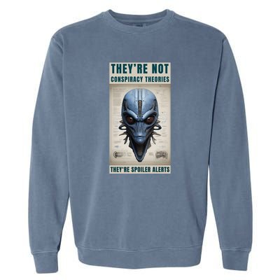 Alien Ufo Conspiracy Theory Disclosure Garment-Dyed Sweatshirt