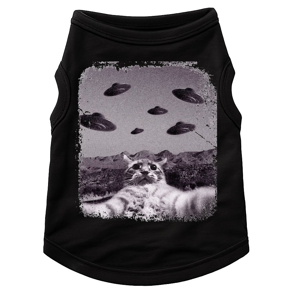 Alien UFO Cat Meme Doggie Tank