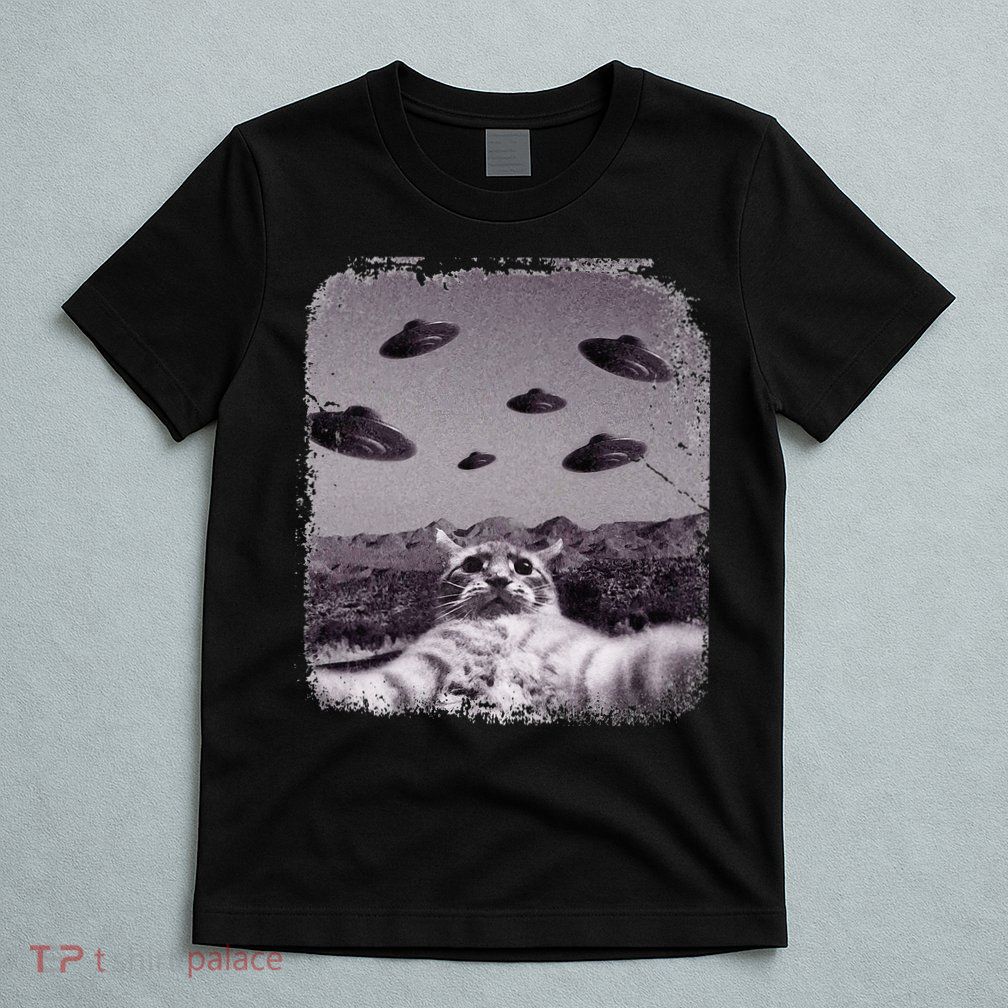 Alien UFO Cat Meme T-Shirt