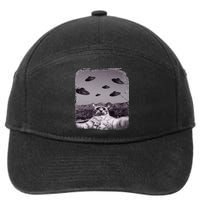 Alien UFO Cat Meme 7-Panel Snapback Hat