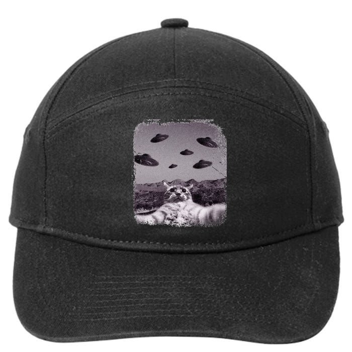 Alien UFO Cat Meme 7-Panel Snapback Hat
