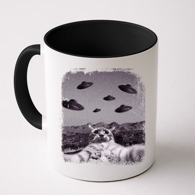 Alien UFO Cat Meme Mug
