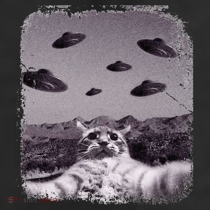 Alien UFO Cat Meme 11oz C Handle Ceramic Mug