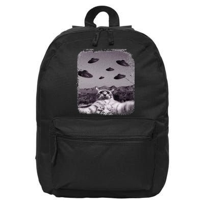 Alien UFO Cat Meme 16 in Basic Backpack