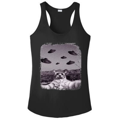 Alien UFO Cat Meme Ladies PosiCharge Competitor Racerback Tank