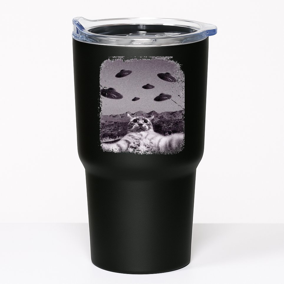 Alien UFO Cat Meme Tumbler
