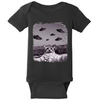 Alien UFO Cat Meme Baby Bodysuit