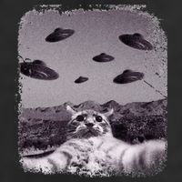 Alien UFO Cat Meme Golf Towel