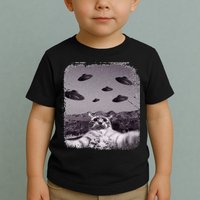 Alien UFO Cat Meme Toddler T-Shirt