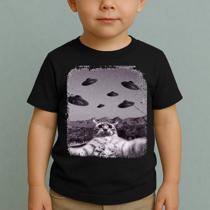Alien UFO Cat Meme Toddler T-Shirt