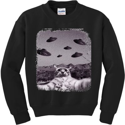 Alien UFO Cat Meme Kids Sweatshirt