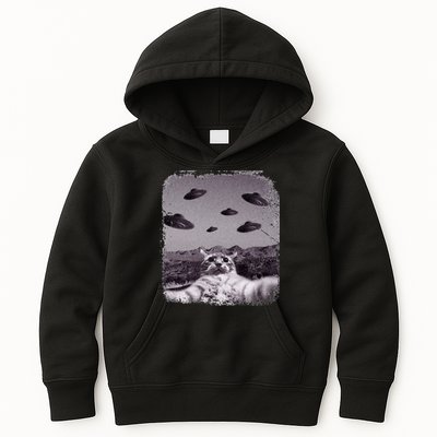 Alien UFO Cat Meme Kids Hoodie