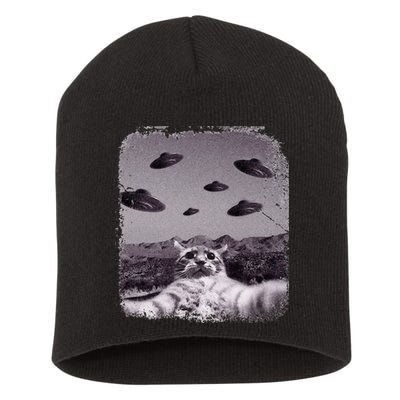 Alien UFO Cat Meme Short Acrylic Beanie