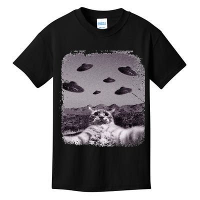 Alien UFO Cat Meme Kids T-Shirt