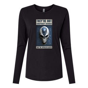 Alien Ufo Conspiracy Theory Disclosure Womens Cotton Relaxed Long Sleeve T-Shirt