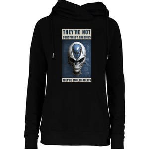 Alien Ufo Conspiracy Theory Disclosure Womens Funnel Neck Pullover Hood