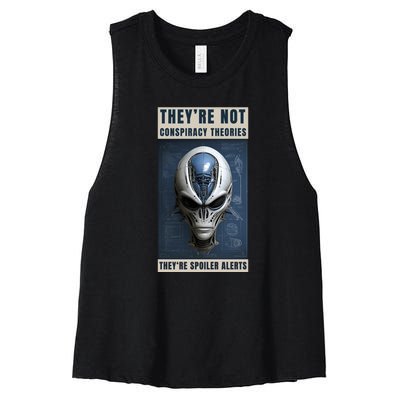 Alien Ufo Conspiracy Theory Disclosure Women's Racerback Cropped Tank