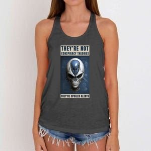 Alien Ufo Conspiracy Theory Disclosure Women's Knotted Racerback Tank