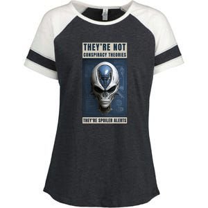 Alien Ufo Conspiracy Theory Disclosure Enza Ladies Jersey Colorblock Tee