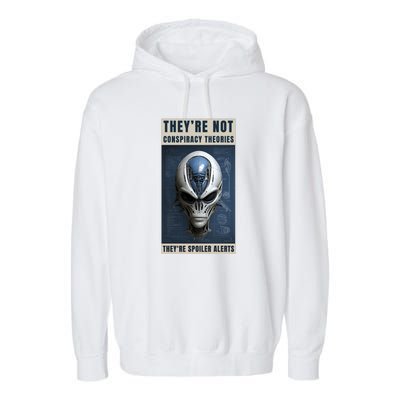 Alien Ufo Conspiracy Theory Disclosure Garment-Dyed Fleece Hoodie