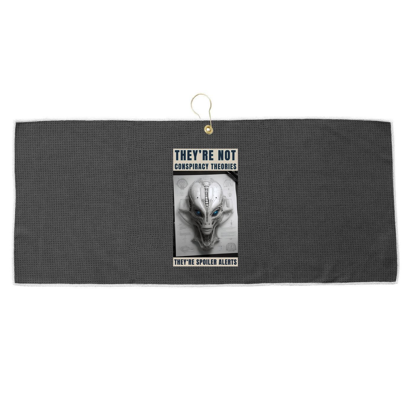 Alien Ufo Conspiracy Theory Disclosure Large Microfiber Waffle Golf Towel