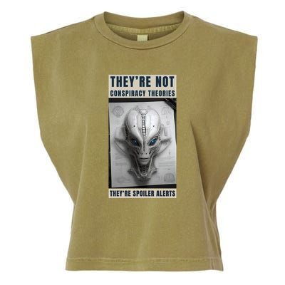 Alien Ufo Conspiracy Theory Disclosure Garment-Dyed Women's Muscle Tee