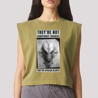 Alien Ufo Conspiracy Theory Disclosure Garment-Dyed Women's Muscle Tee