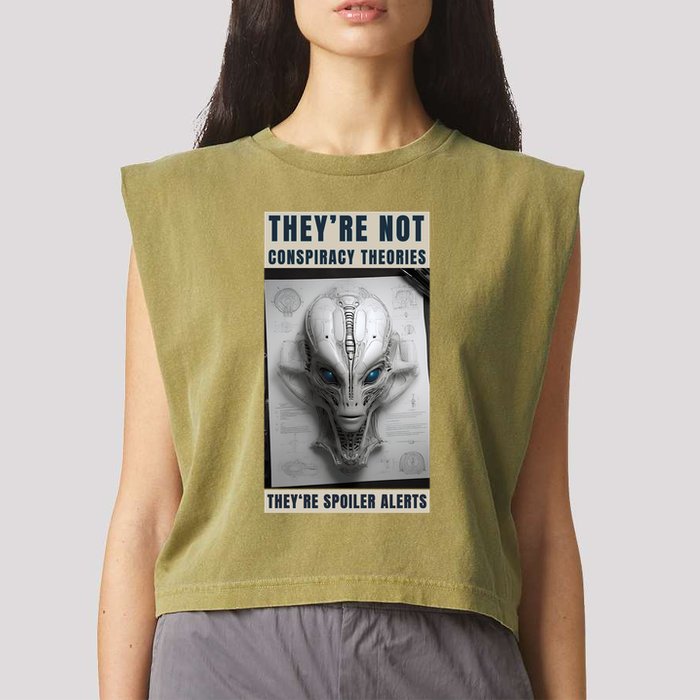 Alien Ufo Conspiracy Theory Disclosure Garment-Dyed Women's Muscle Tee
