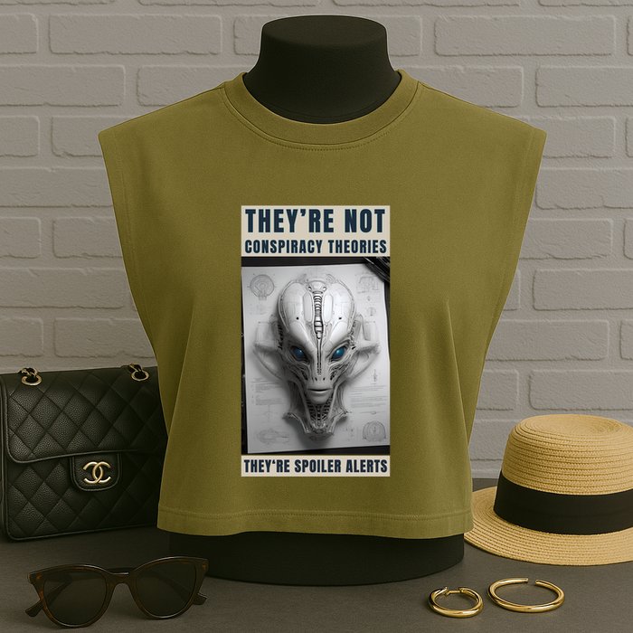 Alien Ufo Conspiracy Theory Disclosure Garment-Dyed Women's Muscle Tee