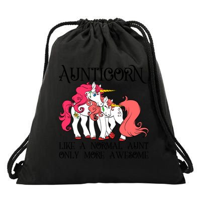 Aunt Unicorn Cute Aunticorn With Unicorn Aunts Niece Gift Drawstring Bag