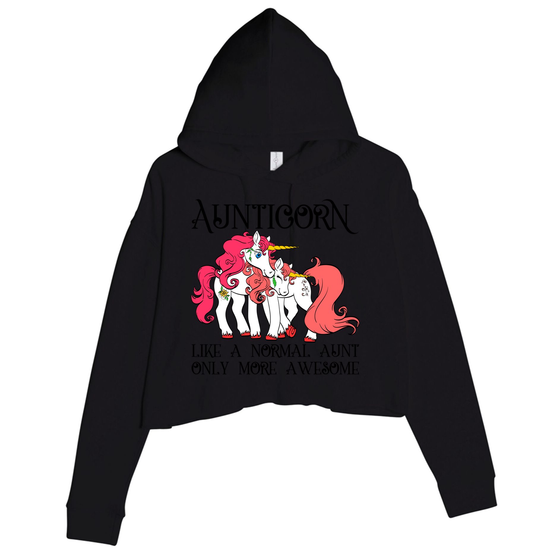 Aunt Unicorn Cute Aunticorn With Unicorn Aunts Niece Gift Crop Fleece Hoodie