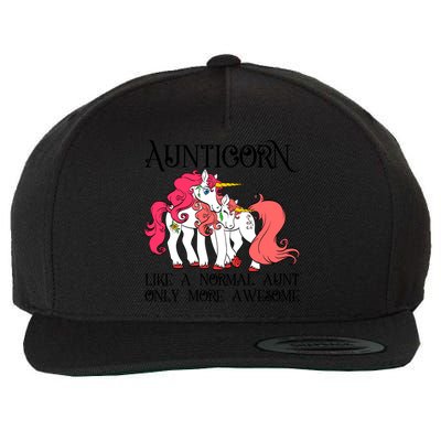 Aunt Unicorn Cute Aunticorn With Unicorn Aunts Niece Gift Wool Snapback Cap
