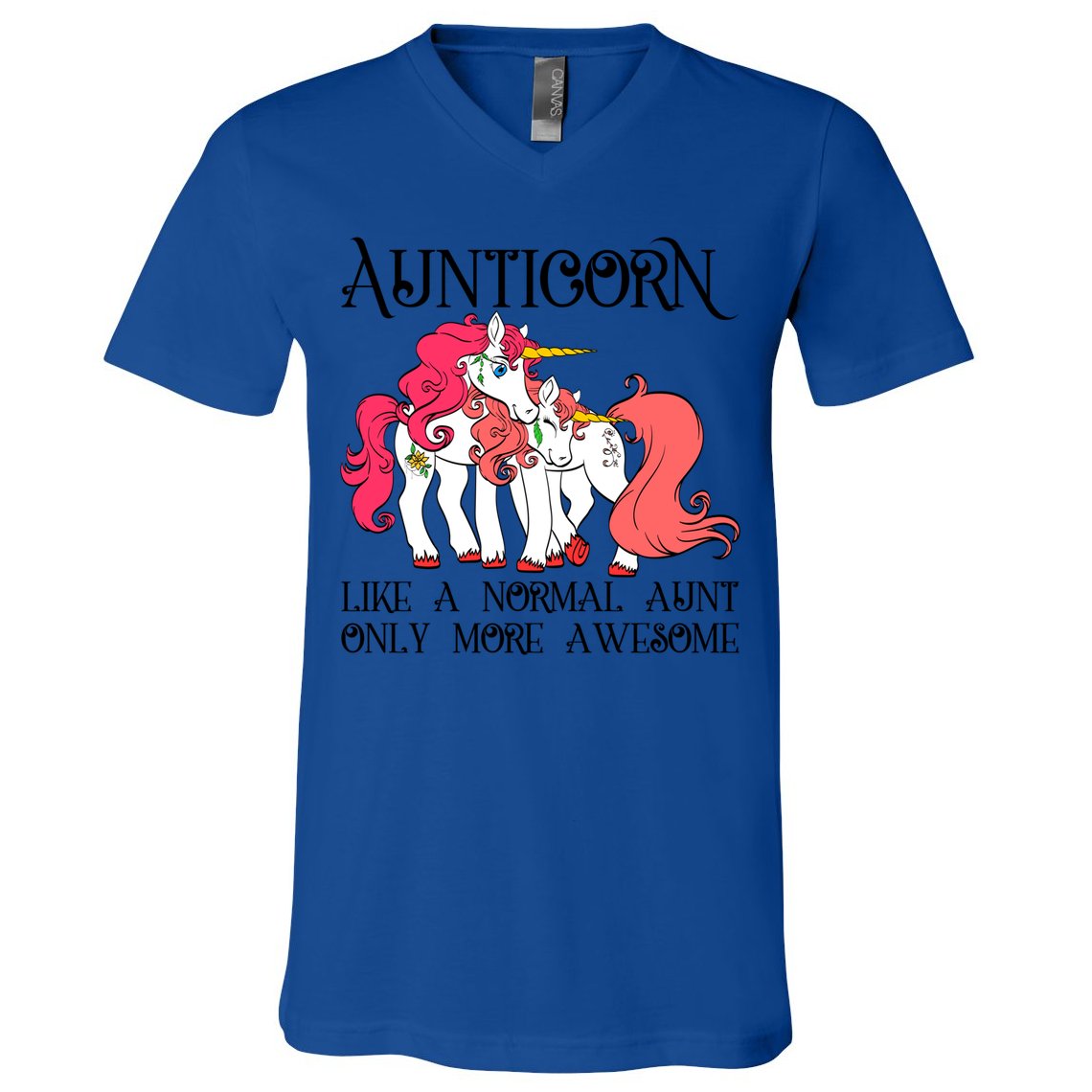 Aunt Unicorn Cute Aunticorn With Unicorn Aunts Niece Gift V-Neck T-Shirt