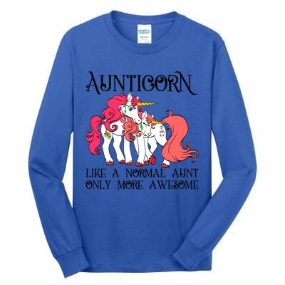 Aunt Unicorn Cute Aunticorn With Unicorn Aunts Niece Gift Tall Long Sleeve T-Shirt