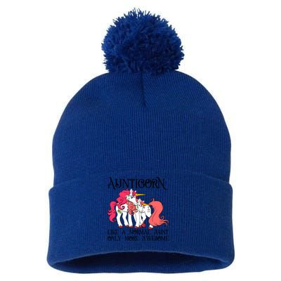 Aunt Unicorn Cute Aunticorn With Unicorn Aunts Niece Gift Pom Pom 12in Knit Beanie