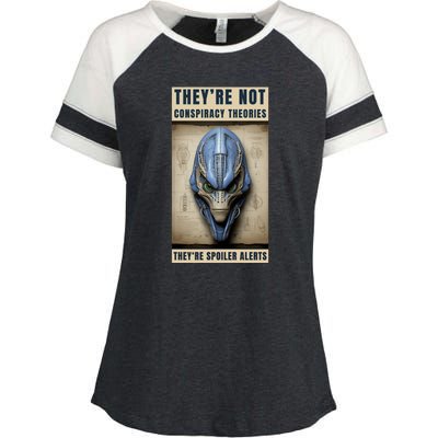 Alien Ufo Conspiracy Theory Disclosure Enza Ladies Jersey Colorblock Tee