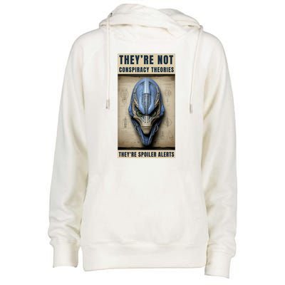 Alien Ufo Conspiracy Theory Disclosure Womens Funnel Neck Pullover Hood