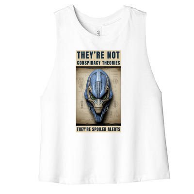 Alien Ufo Conspiracy Theory Disclosure Women's Racerback Cropped Tank