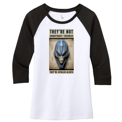 Alien Ufo Conspiracy Theory Disclosure Women's Tri-Blend 3/4-Sleeve Raglan Shirt