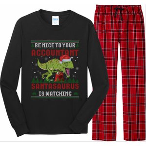 Accountant Ugly Christmas Santa Accounting Swea Long Sleeve Pajama Set