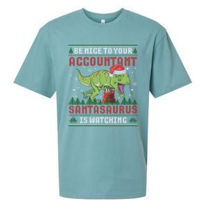 Accountant Ugly Christmas Santa Accounting Swea Sueded Cloud Jersey T-Shirt