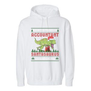 Accountant Ugly Christmas Santa Accounting Swea Garment-Dyed Fleece Hoodie