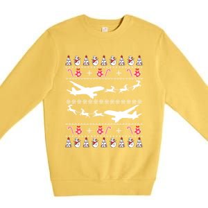 Airplane Ugly Christmas Gift Premium Crewneck Sweatshirt