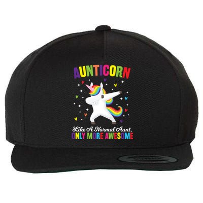 Aunticorn Unicorn Dabing Awesome Unicorn Aunt Gift Wool Snapback Cap