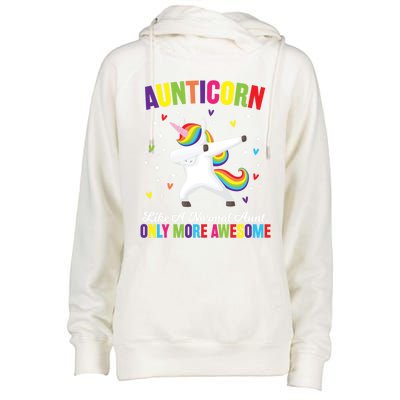 Aunticorn Unicorn Dabing Awesome Unicorn Aunt Gift Womens Funnel Neck Pullover Hood